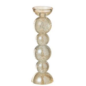 CANDLE HOLDER GLASS CHAMPAGNE COLORED LARGE