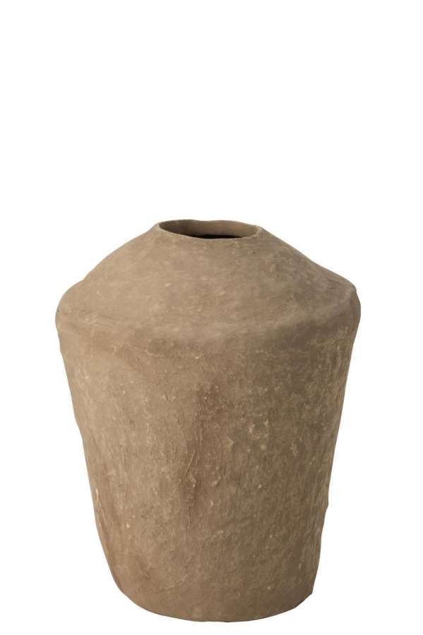 VASE LARGE CHAD PAPIER MACHE BROWN