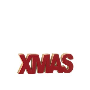 XMAS SHINY MANGO WOOD CHRISTMAS RED/NATURAL