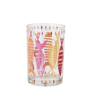 HURRICANE FISH GLASS PINK/ORANGE LARGE