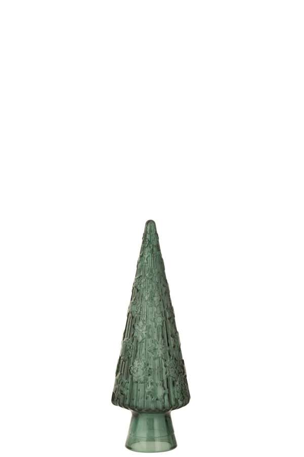 CHRISTMAS TREE CONE GLASS DARK GREEN MEDIUM