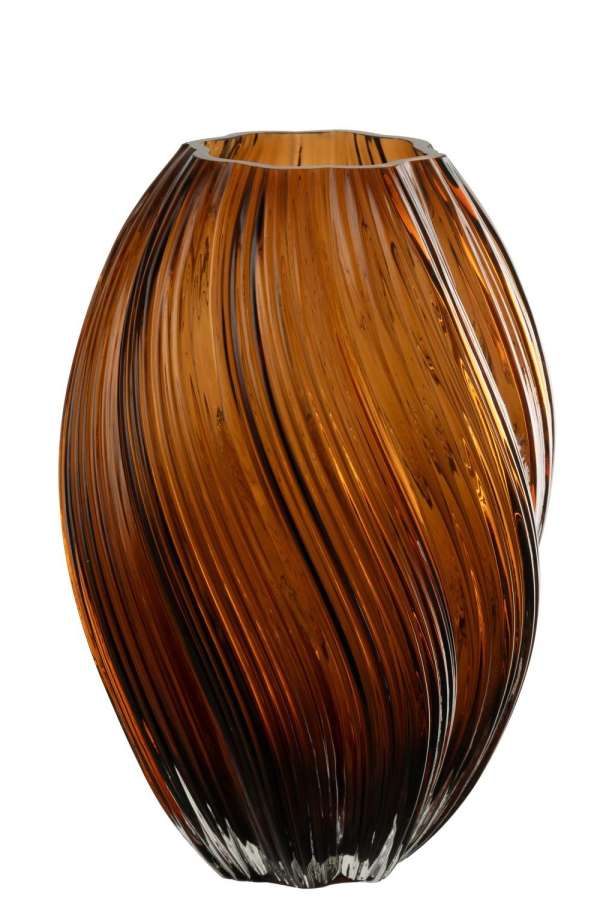 VASE CAROL GLASS BROWN LARGE
