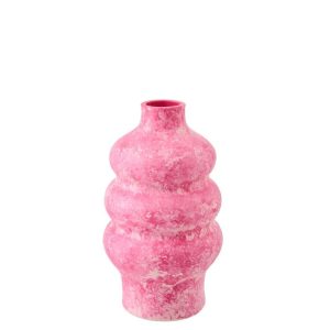 VASE CERAMIC PINK/WHITE SMALL