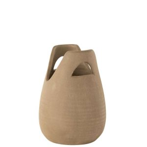 VASE HANDLE CERAMIC BEIGE SMALL