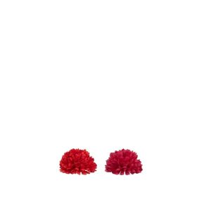 FLOWER HALF BALL DIA13CM ARTIFICIAL PINK/RED ASSORTMENT OF 2