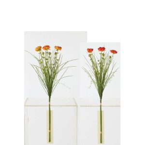 BUNDLE OF 3 RANUNCULUS WITH GRASS TEXTILE DARK ORANGE/DARK RED SMALL ASSORTMENT OF 2