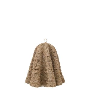 LAMP SHADE WOVEN LEAF NATURAL SMALL