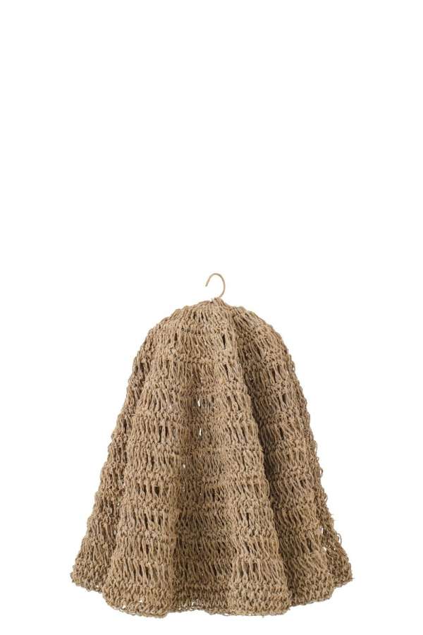 LAMP SHADE WOVEN LEAF NATURAL SMALL