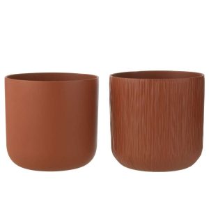 FLOWERPOT GEN CERAMIC BROWN EXTRA EXTRA LARGE ASSORTMENT OF 2