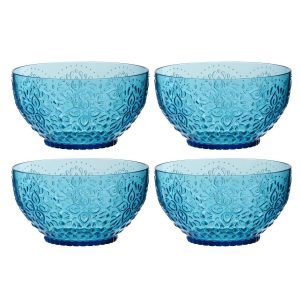 BOX OF 4 BOWL PLASTIC AZURE
