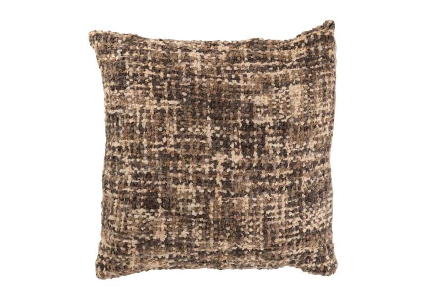CUSHION TWEED POLYESTER/COTTON BROWN/BEIGE