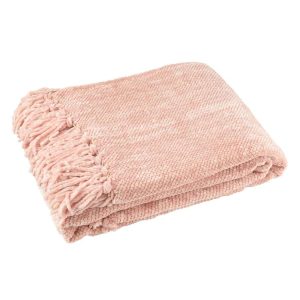 BLANKET CHENILLE POLYESTER LIGHT PINK