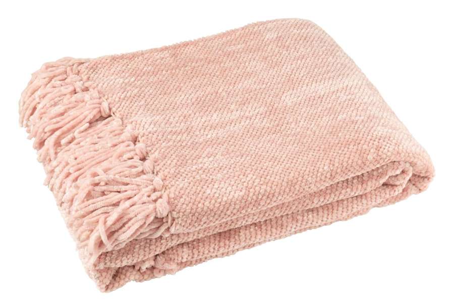 BLANKET CHENILLE POLYESTER LIGHT PINK