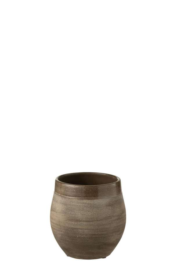 FLOWERPOT GIO CERAMIC BROWN SMALL