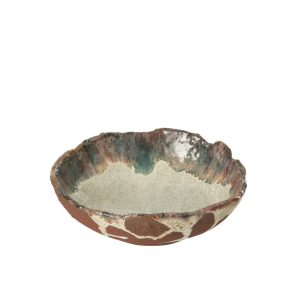 TRAY DECORATIVE NAGA CERAMIC RUSTY BROWN MEDIUM