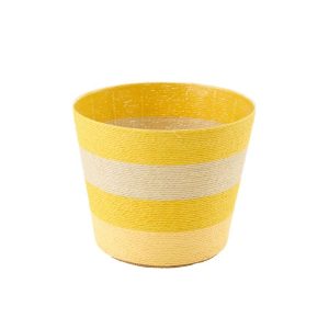 FLOWERPOT STRIPED PAPER YELLOW/NATURAL EXTRA LARGE