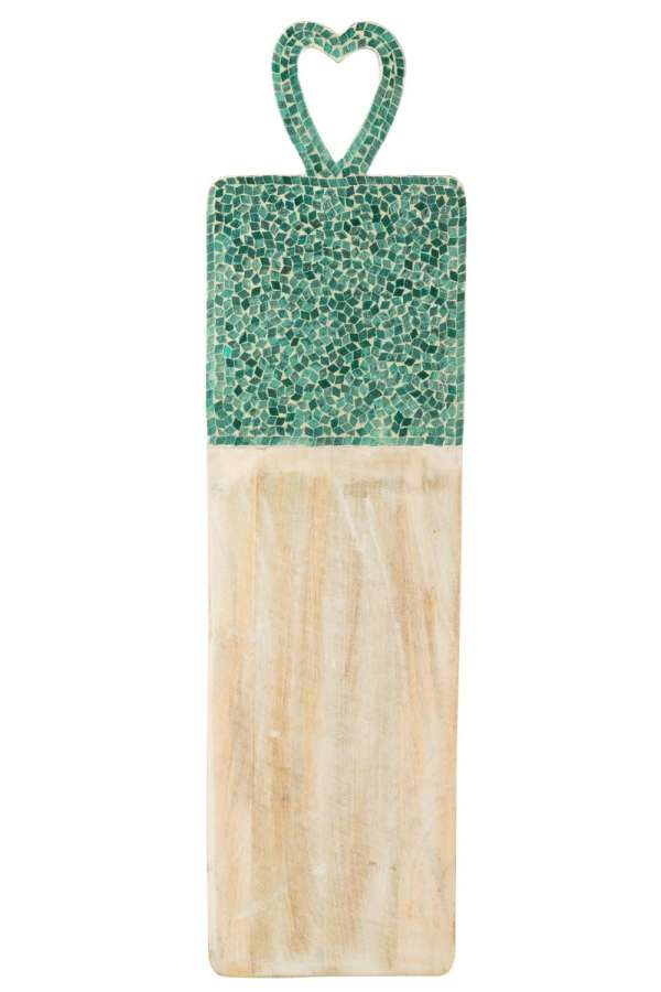 SERVING BOARD MOSAIC LONG MANGO WOOD GREEN