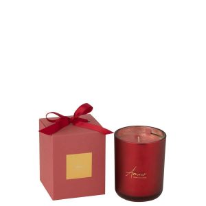 SCENTED CANDLE AMOUR RED LARGE-65HOURS