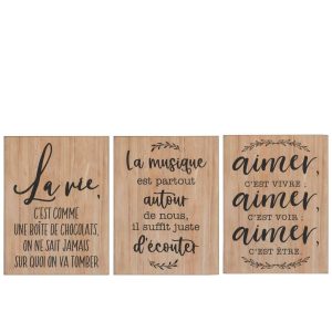 PLACARD VERTICAL FR BLACK TEX NATURAL ASSORTMENT OF 3