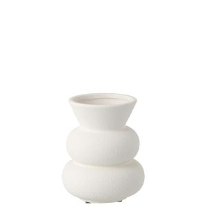 VASE CONE CLAY WHITE