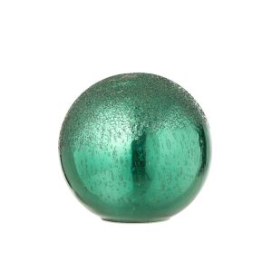 BALL LED CRACKLED GLASS GREEN LARGE