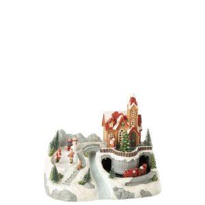 VILLAGE TRAIN+SKATING POLYRESIN MULTICOLORED