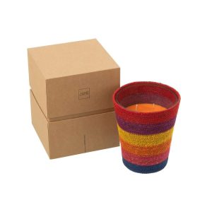 SCENTED CANDLE BASKET WAX RAINBOW LARGE-75HOURS