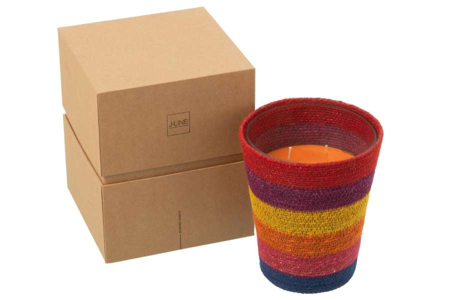 SCENTED CANDLE BASKET WAX RAINBOW LARGE-75HOURS
