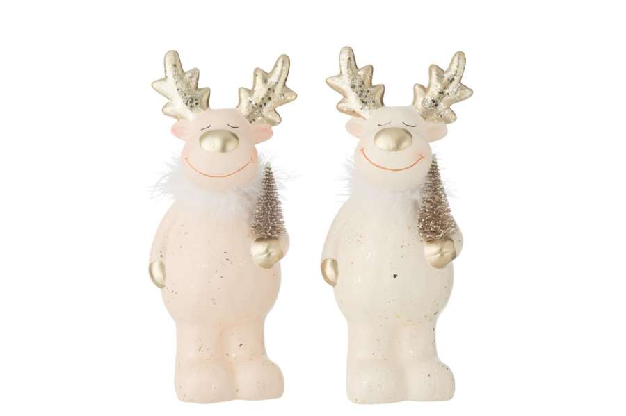 REINDEER PINE TREE CLAY MULTICOLORED ASSORTMENT OF 2