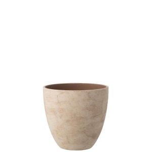 FLOWERPOT ROUND POTTERY LIGHT BEIGE LARGE
