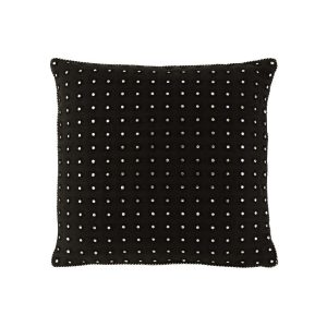 CUSHION MIRROR ROUND COTTON BLACK/SILVER