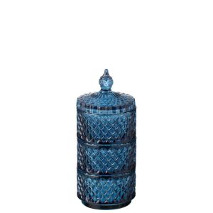 JAR 3 LEVELS GLASS BLUE