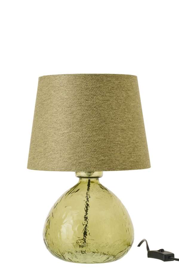 TABLE LAMP BALL GLASS OLIVE