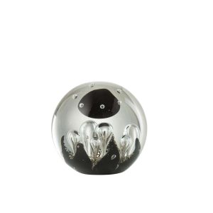 PAPERWEIGHT MAGIC GLASS GOLD/BLACK LARGE