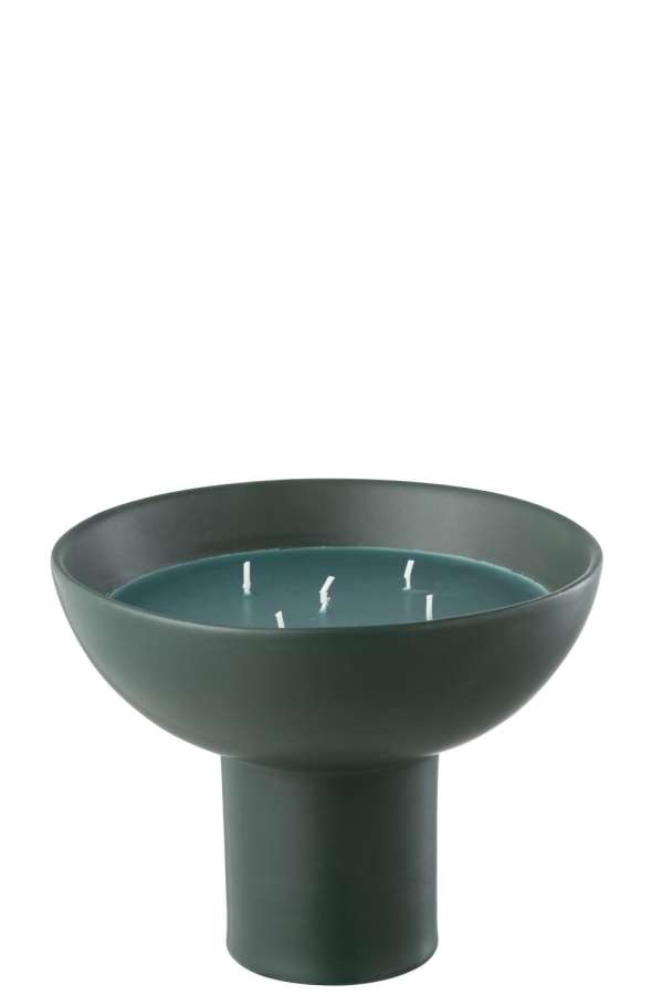 SCENTED CANDLE CERAMIC CUP DARK GREEN-12H