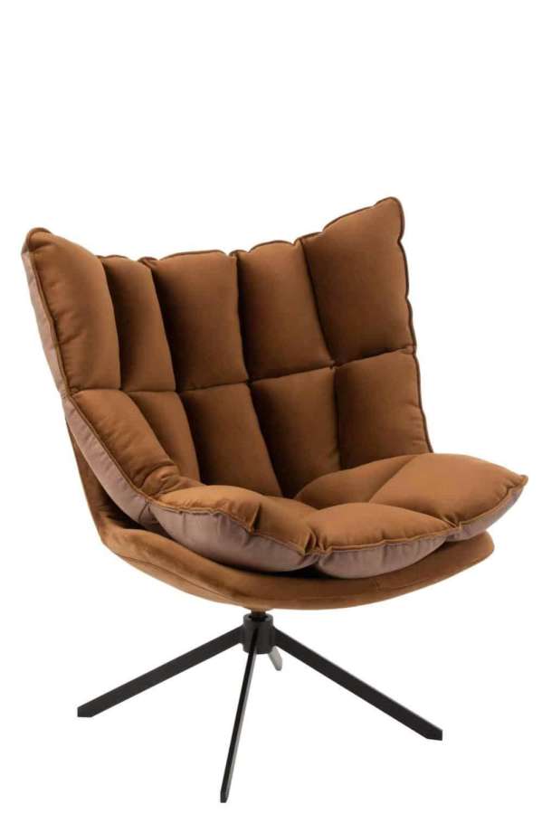 CHAIR RELAX CUSHION ON FRAME TEXTILE/METAL BROWN