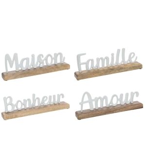 WORDS ON FOOT ALUMINIUM/WOOD WHITE ASSORTMENT OF 4