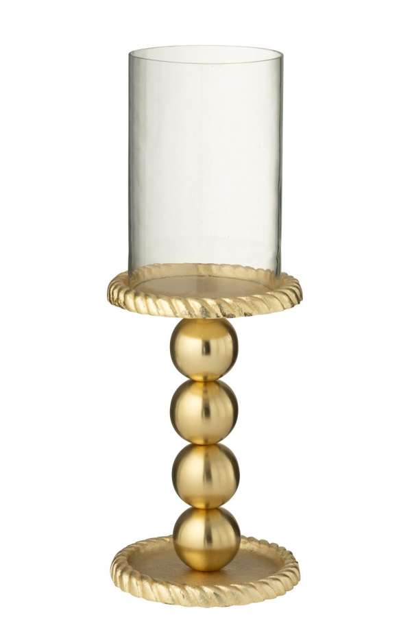 CANDLE HOLDER ALUMINIUM GOLD COLORED LARGE