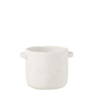 POT GUSTAVE CEMENT WHITE LARGE