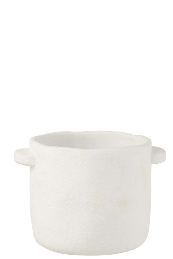 POT GUSTAVE CEMENT WHITE LARGE