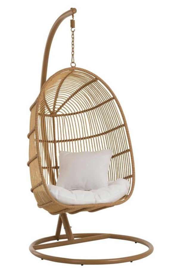 HANGING CHAIR OVAL STEEL NATURAL