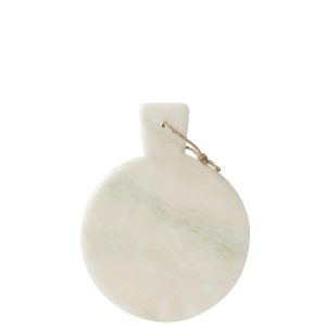 CHEESE BOARD ROUND MARBLE WHITE GREEN