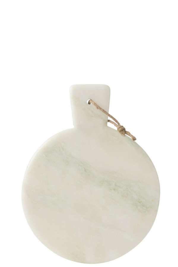 CHEESE BOARD ROUND MARBLE WHITE GREEN