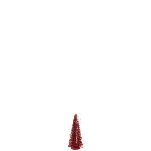 CHRISTMAS TREE DECO GLITTERS PLASTIC RED SMALL