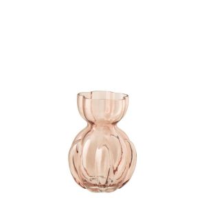 VASE HUBERT GLASS SALMON PINK SMALL
