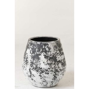 FLOWERPOT RUBY TERRACOTTA BLACK/WHITE LARGE