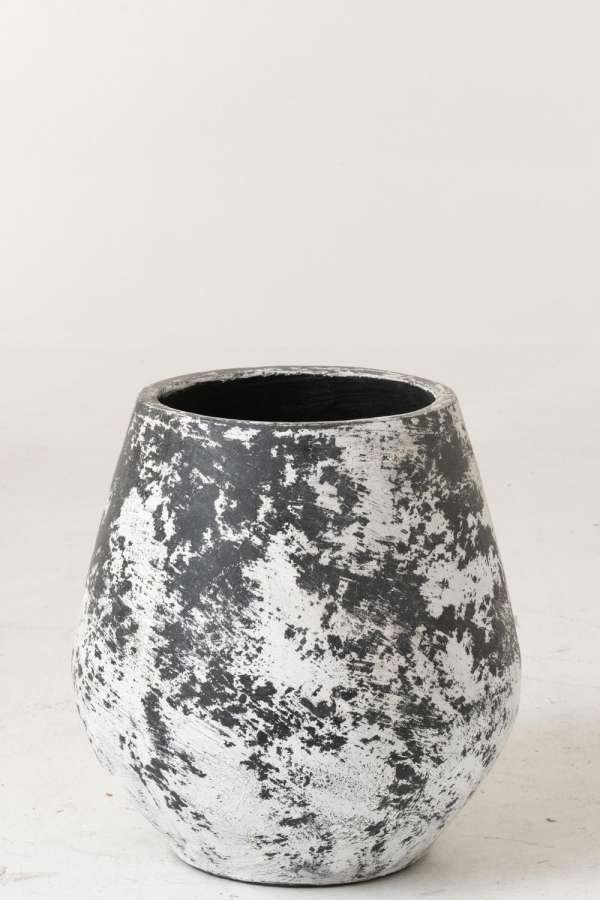 FLOWERPOT RUBY TERRACOTTA BLACK/WHITE LARGE