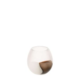 HURRICANE BALL GLASS WHITE/BROWN SMALL