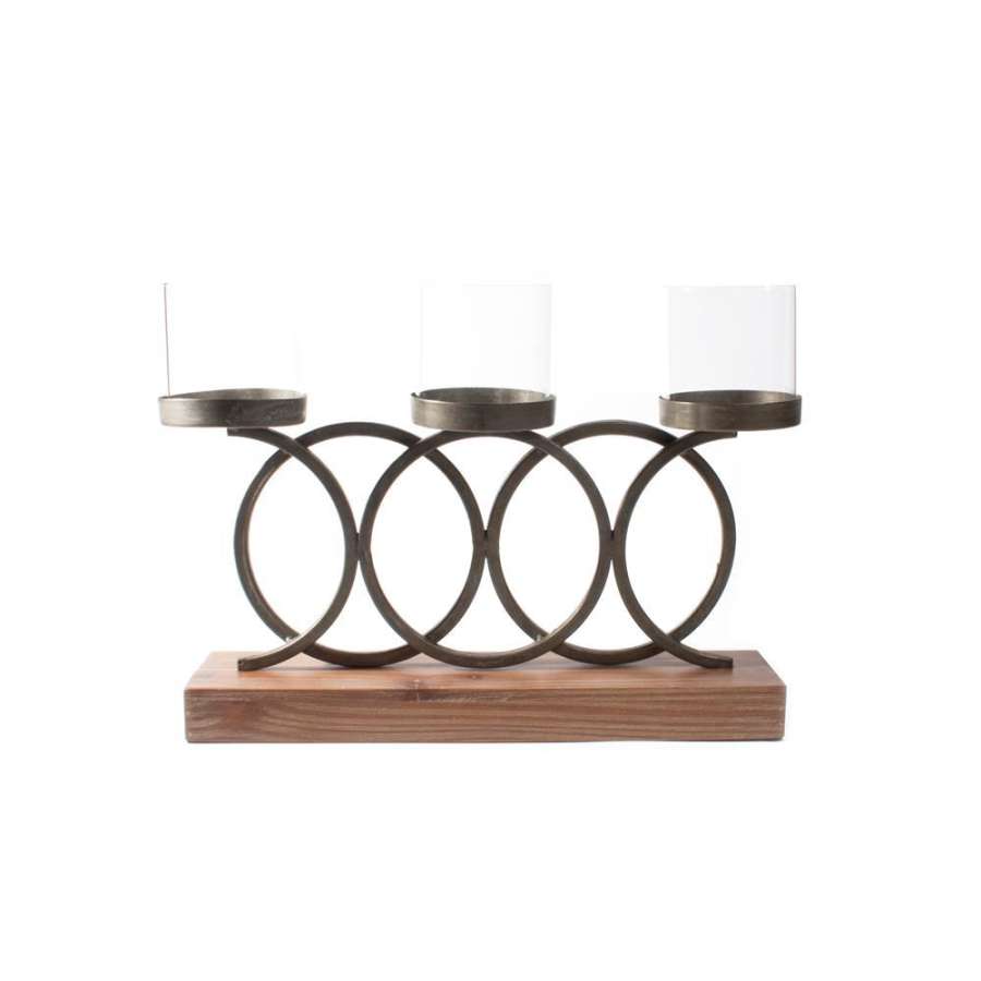 Lysestake M/Sving X3 Grå 47X11X34Cm