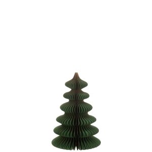 CHRISTMAS TREE WAVES PAPER DARK GREEN/COPPER SMALL